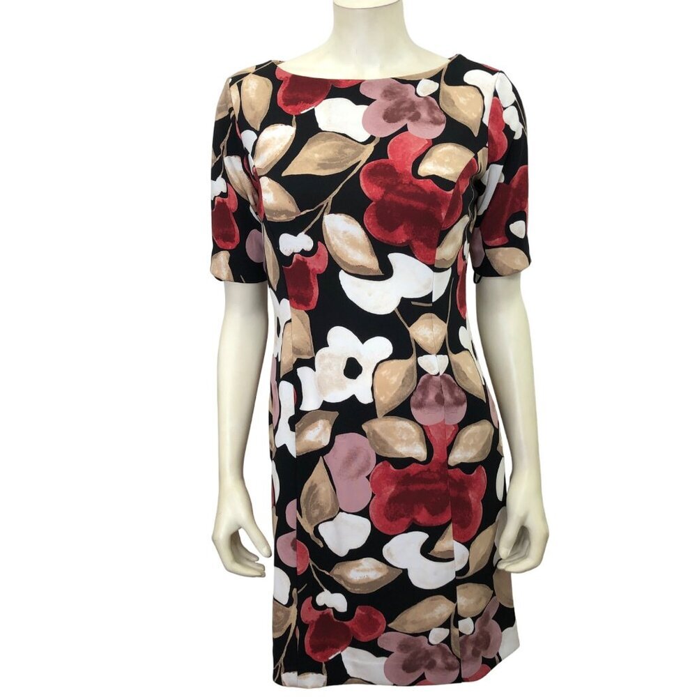 ALFANI SHEATH FLORAL SHORT SLEEVE DRESS 8 PET